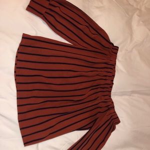 off the shoulder striped blouse
